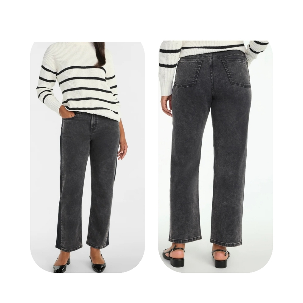 Time and Tru Women's Tuxedo Black Wash Straight Leg Jeans (Waist 33", Hips 38")